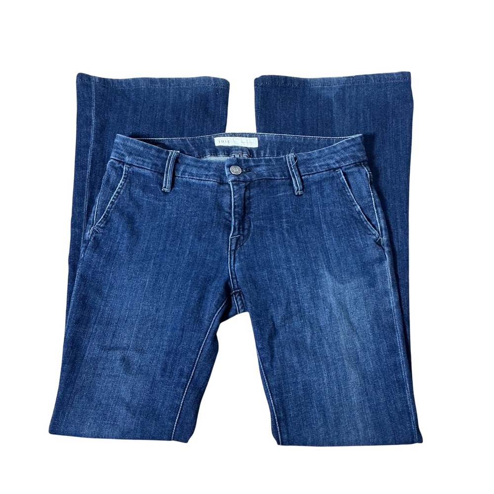 Joie Jeans Trouser Flare Women 25 Blue Medium Wash Mid Rise Denim Stretch Pants